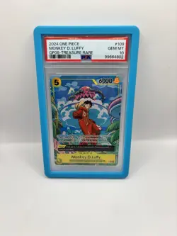 2024 One Piece Monkey D. Luffy OP08 Treasure Rare PSA 10 - Image 1