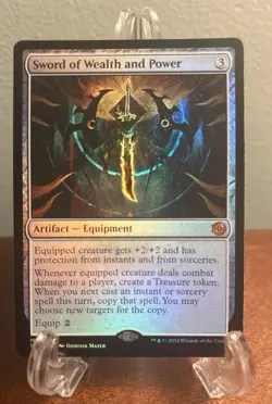 MTG Sword of Wealth and Power Foil Outlaws of Thunder Junction BIG OTJ Mythic NM - Image 1