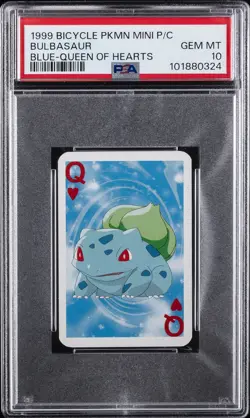 1999 BICYCLE POKEMON MINI PLAYING CARDS BLUE DECK BULBASAUR PSA 10 - Image 1