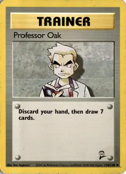 Professor Oak 116/130 Base Set 2 Pokemon Card TCG - Image 1