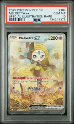 2025 Pokemon BLK EN-Black Bolt Meloetta EX Special Illustration Rare PSA 10 - Image 1