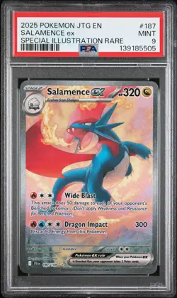 2025 Pokemon Journey Together Salamence EX Special Illustration Rare PSA 9 - Image 1