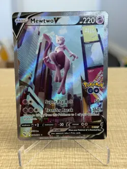 Mewtwo V (Alternate Full Art) 072/078 Pokemon GO Holo NEAR MINT - Image 1