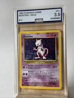 pokemon mewtwo 10/102 base set holo 1999 GradedAGS 3.5 - Image 1