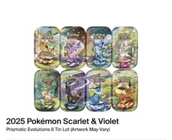 SEALED Pokemon Prismatic Evolutions 8 Tin box Jolteon Espeon Leafeon - Image 2
