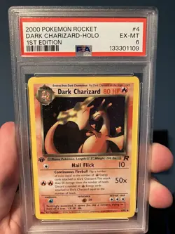 Pokemon Dark Charizard Team Rocket 1st Edition Holo 4/82 2000 PSA 6 - Image 1
