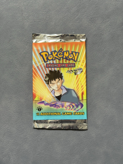 Pokemon Gym Heroes 1st Edition EMPTY Booster Pack Brock Vintage WOTC TCG 1999 - Image 1