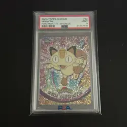 Meowth Sparkle 2000 Topps Chrome PSA 9 Mint Pokemon - Image 1