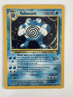 Pokemon Poliwrath Holo 15/130 Base Set 2 WOTC Vintage Card NM - Image 1