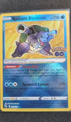 Radiant Blastoise 018/078 Pokemon GO Holo - Image 1