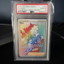 Pokemon TCG SWSH PIERS Full Art Champion's Path Secret 78/73 PSA 10 GEM MINT - Image 1