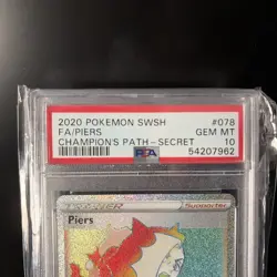 Pokemon TCG SWSH PIERS Full Art Champion's Path Secret 78/73 PSA 10 GEM MINT - Image 3