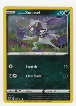 Pokemon TCG Hisuian Sneasel 092/189 Astral Radiance Cosmos Holo Promo NM/M - Image 1