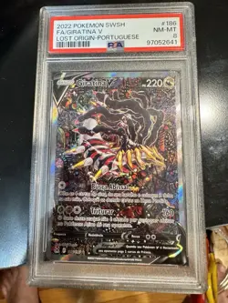 2022 PSA 8 Giratina V Alt Art FA 186/196 Pokemon Lost Origin SWSH Portugue - Image 1