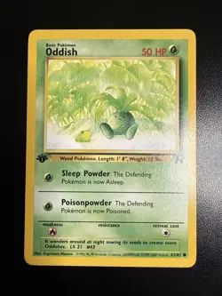 Oddish 63/82 Common 1st Edition Team Rocket Pokemon Card - Image 1