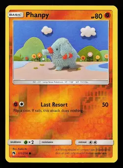 Phanpy 111/214 Reverse Holo Common Lost Thunder Pokemon Card - Image 1