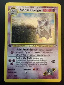 Pokemon TCG Sabrina's Gengar 14/132 Gym Challenge Holo Rare 80 HP Stage 1 NP - Image 1