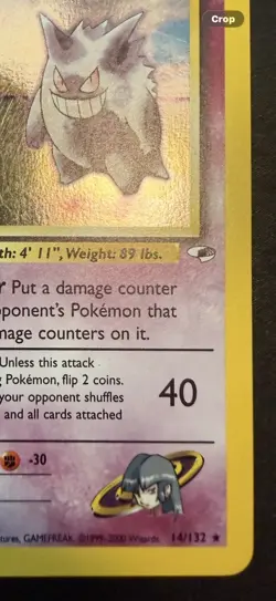 Pokemon TCG Sabrina's Gengar 14/132 Gym Challenge Holo Rare 80 HP Stage 1 NP - Image 5