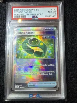 Techno Radar (Poke Ball) 130/131 Sv: Prismatic Evolutions Holo Pokemon PSA 8 - Image 2