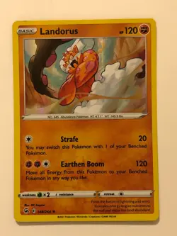 Pokemon Card Fusion Strike Holographic Bleed Error Landorus 148/264 NM - Image 2