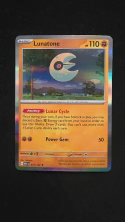 LUNATONE Holo NM Pokemon Mega Evolution 074 R - Image 1