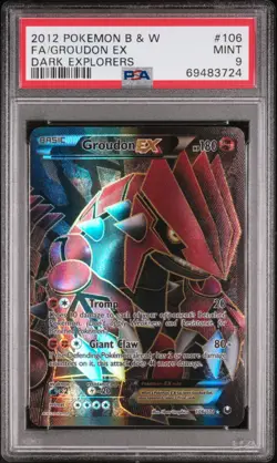 Groudon Dark Explorers PSA 9 Full Art #106 PSA 9 Mint Low Pop Under 100 (2012) - Image 1