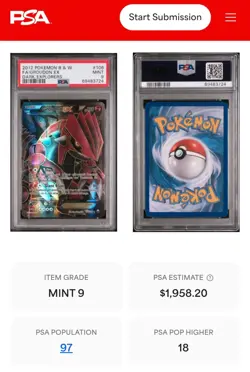 Groudon Dark Explorers PSA 9 Full Art #106 PSA 9 Mint Low Pop Under 100 (2012) - Image 3