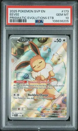 2025 POKEMON SV PROMO #173 EEVEE PRISMATIC EVOLUTIONS ETB PSA 10 - Image 1
