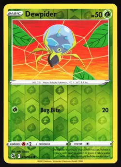 Dewpider 019/264 Pokemon SWSH08: Fusion Strike Reverse Holo Common LP - Image 1