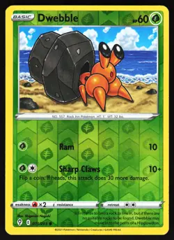 Dwebble 011/203 Pokemon SWSH07: Evolving Skies Reverse Holo Common MP - Image 1