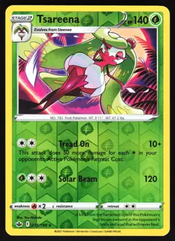 Tsareena 015/198 Pokemon SWSH06: Chilling Reign Reverse Holo Rare MP - Image 1