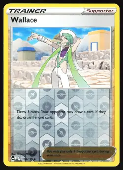 Wallace 166/195 Pokemon SWSH12: Silver Tempest Reverse Holo Uncommon MP - Image 1
