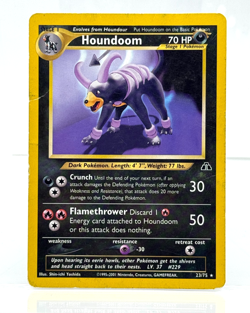 Pokemon TCG Neo Discovery Houndoom Card 23/75 Non Holo Rare 2001 WOTC Vintage - Image 1