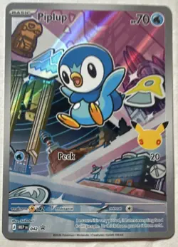 Pokemon TCG Piplup 098/094 Phantasmal Flames Holo Illustration Rare HP 70 - Image 1