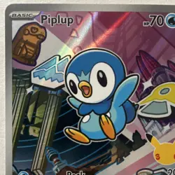 Pokemon TCG Piplup 098/094 Phantasmal Flames Holo Illustration Rare HP 70 - Image 4