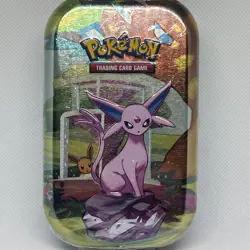 Pokemon TCG Scarlet and Violet Prismatic Evolutions Mini Tin Espeon - Image 1