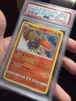 2017 POKEMON SM BLACK STAR PROMO #SM70 SHINING HO-OH-HOLO PSA 10 - Image 1