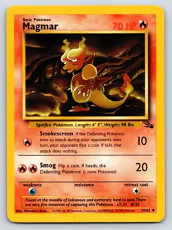Magmar 39/62 Fossil Pokemon TCG Vintage 1999 Uncommon LP Regular - Image 1