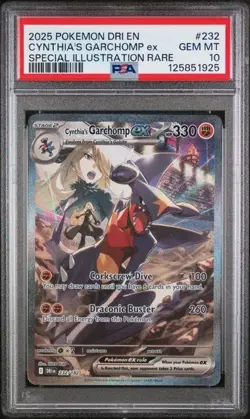 PSA 10 Cynthia's Garchomp EX SIR 232/182 Destined Rivals 2025 Pokemon - Image 1