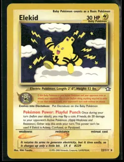 Elekid 22/111 Rare Neo Genesis Pokemon Near Mint - Image 1