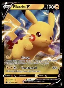 Pikachu V SWSH061 Holo Promo Sword & Shield Promo Pokemon Holo Near Mint - Image 1