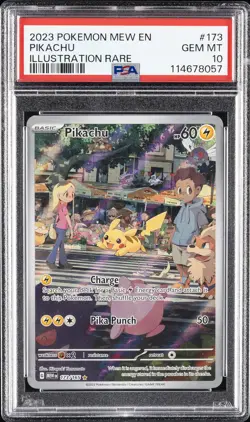 2023 POKEMON MEW EN-151 ILLUSTRATION RARE #173 PIKACHU PSA 10 - Image 1