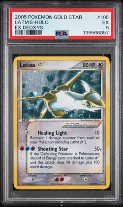 Pokemon Latias Gold Star EX Deoxys Holo Ultra Rare #105 PSA 5 - Image 1