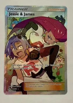 2019 Pokemon Hidden Fates Jessie & James Trainer 68/68 Holo Full Art - Image 1