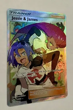 2019 Pokemon Hidden Fates Jessie & James Trainer 68/68 Holo Full Art - Image 3