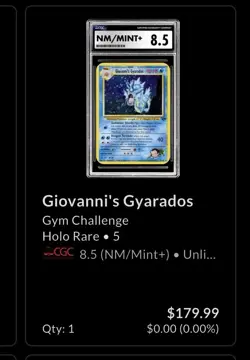 Giovanni's Gyarados 5/132 Holo Gym Challenge Pokemon CGC 8.5 Nm/Mint Low Pop - Image 4