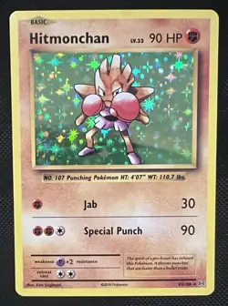 2016 Pokemon Hitmonchan Holo 62/108 XY Evolutions LP - Image 1