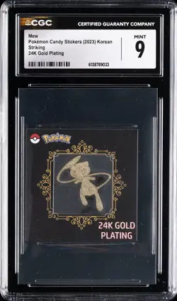 2023 POKEMON KOREAN CANDY STICKERS STRIKING - 24K GOLD PLATING MEW CGC 9 - Image 1