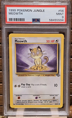 Pokemon Jungle Meowth 56/64 Common Regular PSA 9 EN Basic - Image 1