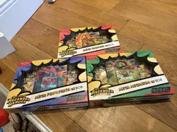 Pokemon: Ascended Heroes Meganium Emboar Feraligatr EX Box (Set Of 3) - New - Image 1